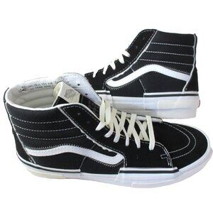 Vans Men's Sk8-Hi Reconstruct Black White Canvas Suede Skate shoes Size 13 NIB